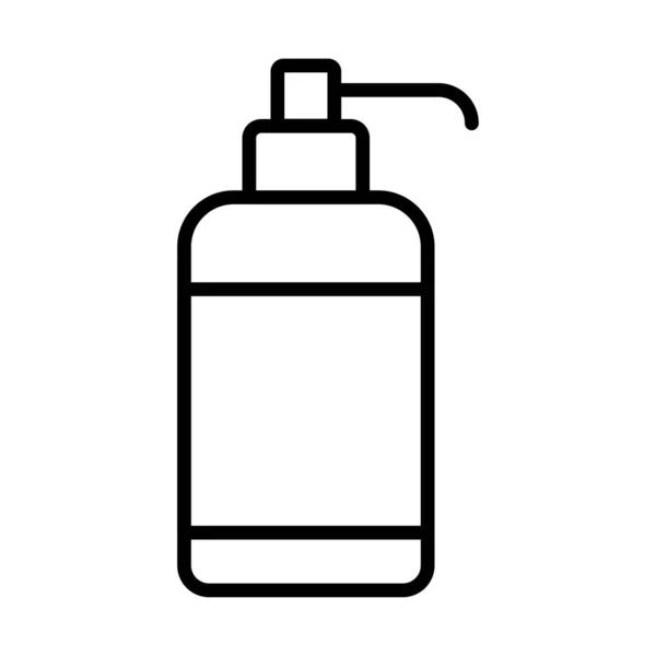 Dispensing fles, zachte vloeibare zeepfles, vloeibare zeep, lijn stijl icoon — Stockvector