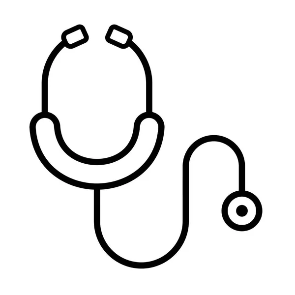 Stethoscoop medische, cardiologie, lijn stijl icoon — Stockvector