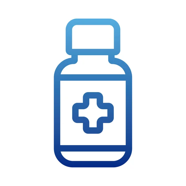 Botella de pastillas, medicamentos, icono de estilo de línea degradada — Vector de stock