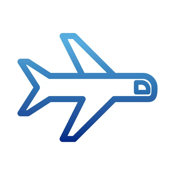 Flygplan, passagerarplan, degraderad linje stil ikon — Stock vektor