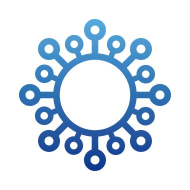 Coronavirus veya covid 19 sembolü, covid, ayrışmış çizgi simgesinin önlenmesi