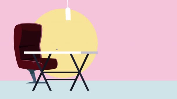 Casal interracial trabalho em casa campanha animação — Vídeo de Stock