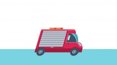 servis minibüsü ve kutu canlandırması