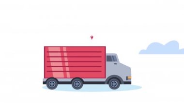 servis kamyonu ve pin konumu canlandırması