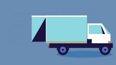 servis aracı ve insansız hava aracı animasyonu