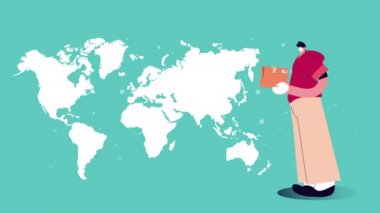 Dünya Gezegeni Canlandırması 'nda servis elemanı.