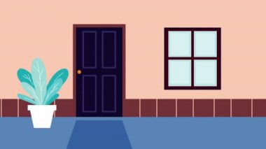 ev kapısı animasyonunda servis kutuları