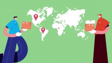 Kutu animasyonlu servis işçileri