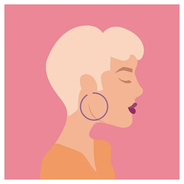 Hermoso retrato de la mujer, atractiva mujer — Vector de stock