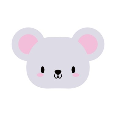 baş fare kawaii, düz biçim simgesi