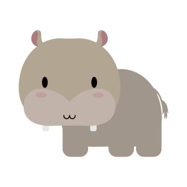 Şirin su aygırı bebek Kawaii, düz stil ikonu