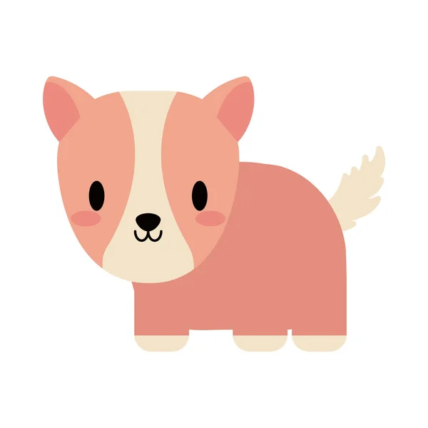 Niedliche Meerschweinchen Baby Kawaii, flache Stil-Ikone — Stockvektor