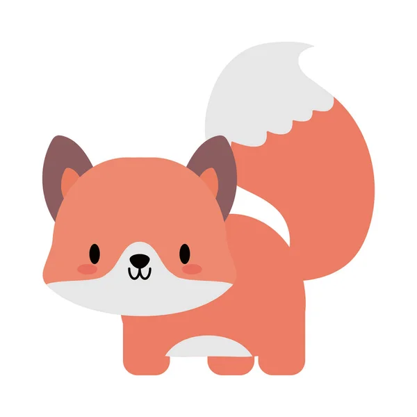 Lindo zorro bebé kawaii, icono de estilo plano — Vector de stock