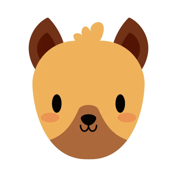 Cabeza de perro cachorro kawaii, icono de estilo plano — Vector de stock