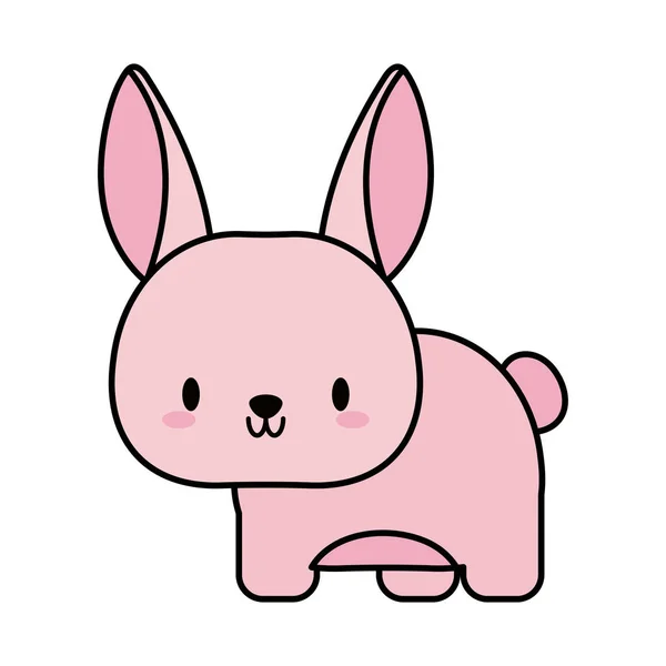 Lindo conejo bebé kawaii, línea y relleno icono de estilo — Archivo Imágenes Vectoriales