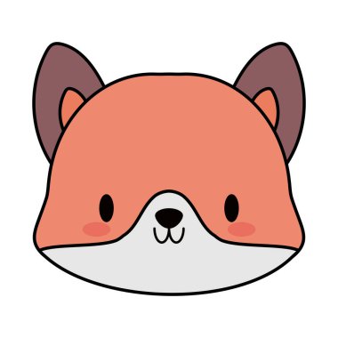 Tilki Bebek Kawaii 'nin başı, çizgi ve dolgu stili simgesi