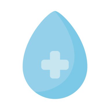 Artı tıbbi su damlası, düz stil simgesi