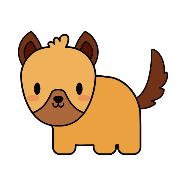 Schattig hond puppy kawaii, lijn en vul stijl pictogram — Stockvector