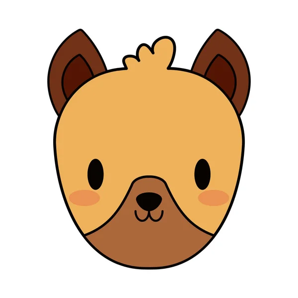 Hoofd van de hond puppy kawaii, lijn en vul stijl pictogram — Stockvector