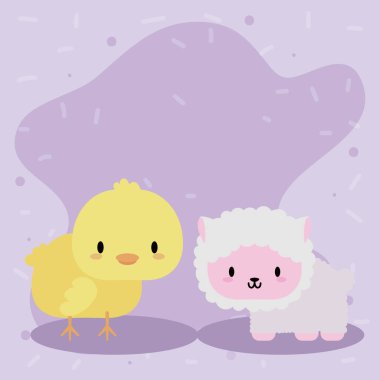 Şirin kart pilici ve koyun, kawaii