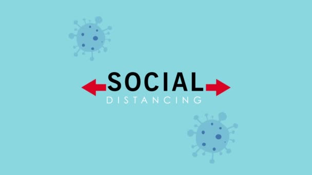 Covid19予防のための社会的距離キャンペーン — ストック動画
