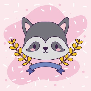 Dekorlu Rakun Kawaii 'nin başı.