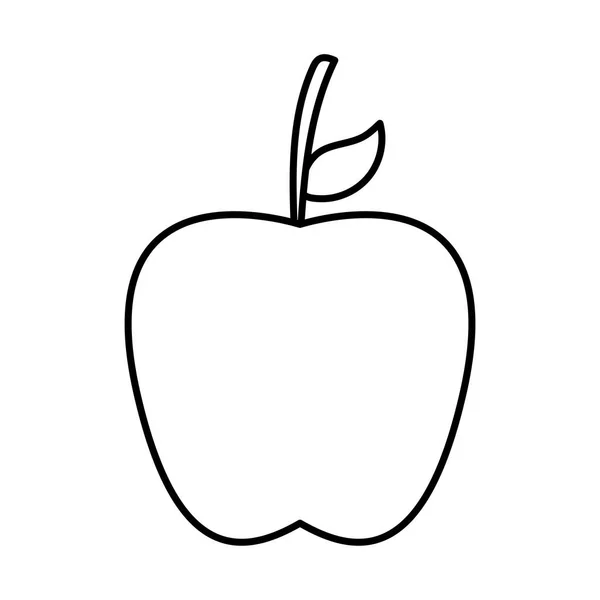 Manzana fruta línea estilo icono vector diseño — Vector de stock