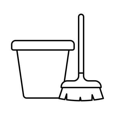 kova ve fırça çizgisi biçim vektör tasarımı