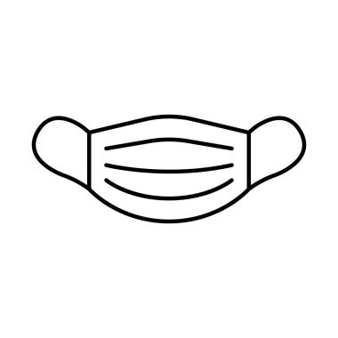tıbbi maske çizgisi biçim vektör tasarımı
