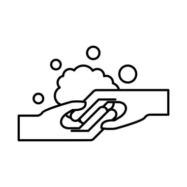 Sabun hattı biçim vektör tasarımı ile elleri yıkama