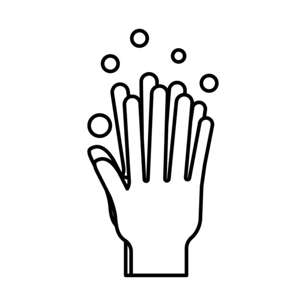 Χέρια πλύση γραμμή στυλ εικονίδιο διανυσματικό σχεδιασμό — Διανυσματικό Αρχείο