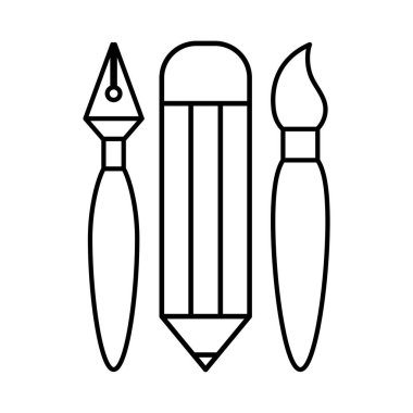 kalem kalem ve fırça satırı biçim vektör tasarımı