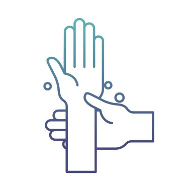 Eller sabun çözünmüş çizgi simgesi tasarımı ile yıkanır