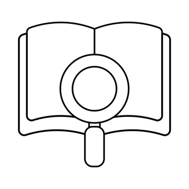 eğitim kitabı ve lupe çizgisi biçim vektör tasarımı