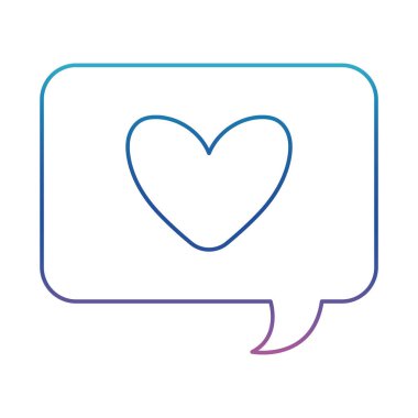 Kabarcık içerisindeki kalp bozulmuş çizgi biçimi vektör tasarımı