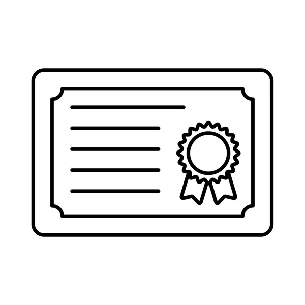 Diploma linea stile icona vettoriale design — Vettoriale Stock