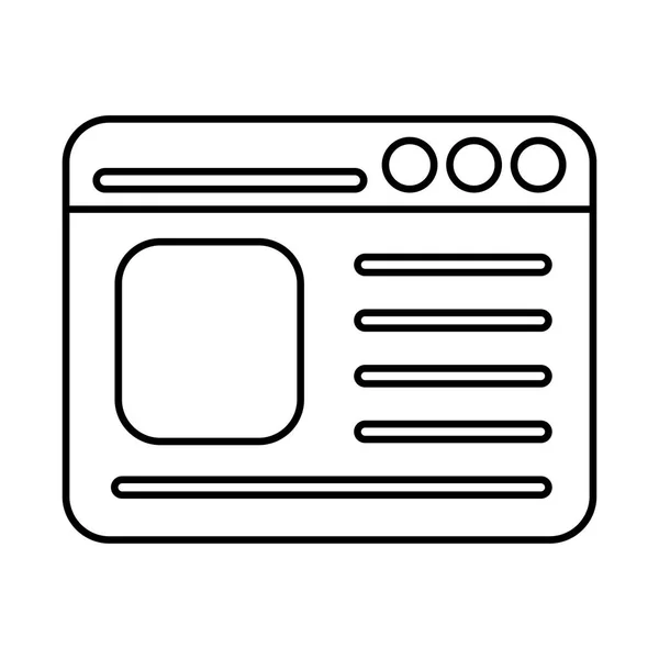 Website pagina lijn stijl pictogram vector ontwerp — Stockvector