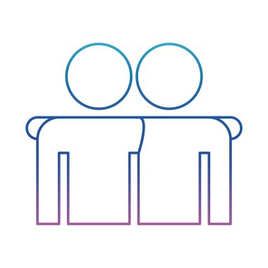 İnsan avatarları bozulmuş çizgi biçimi vektör tasarımı kucaklıyor