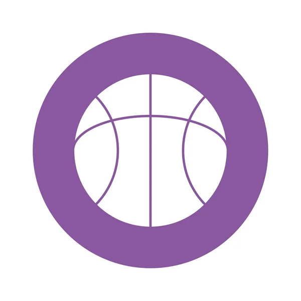 Μπάλα του μπάσκετ μπλοκ στυλ εικονίδιο διάνυσμα σχεδιασμό — Διανυσματικό Αρχείο