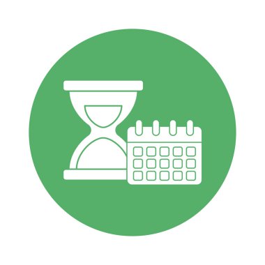 takvim ve kum saati blok biçim vektör tasarımı