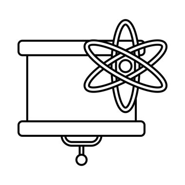 Atom ve tahta satırı biçim vektör tasarımı