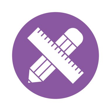 kalem ve cetvel blok biçim vektör tasarımı