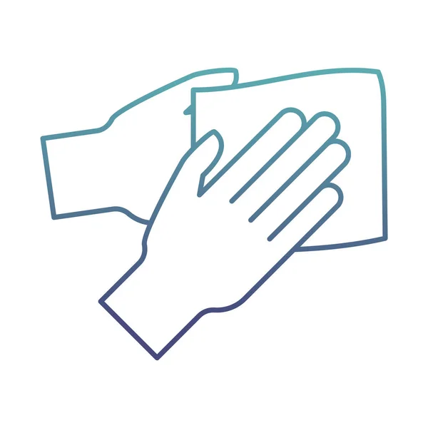 Paçavra biçimli çizgi simgesi tasarımı olan eller — Stok Vektör