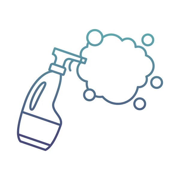 Detergente spray bottiglia degradato linea stile icona vettoriale design — Vettoriale Stock