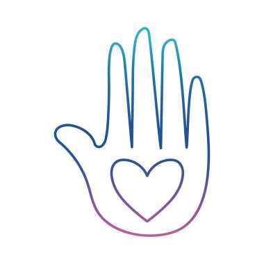 Kalp elde dekolte çizgi biçim vektör tasarımı