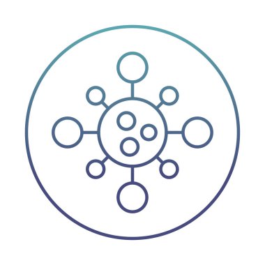 Covid 19 virüsü bozulmuş çizgi simgesi vektör tasarımı