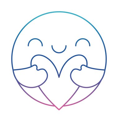 Çember karikatür, kollara sarılmış kalp dekolteli çizgi biçim ikon vektör tasarımı