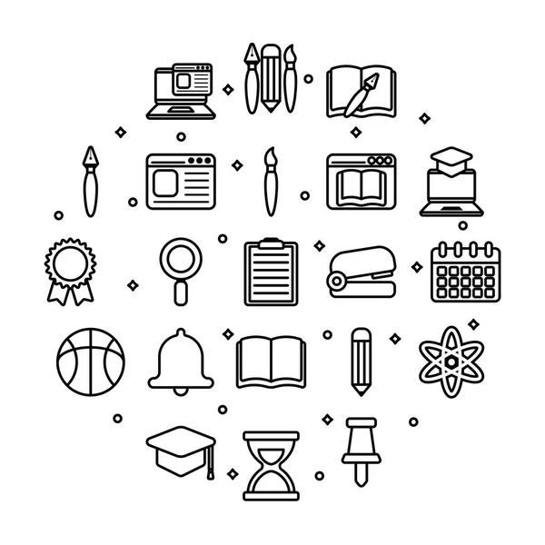 Educación y escuela icono conjunto vector diseño — Archivo Imágenes Vectoriales