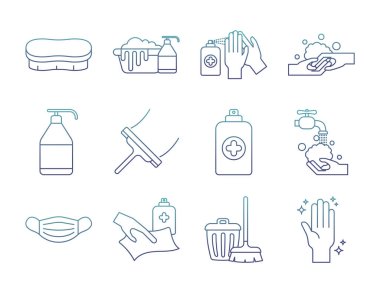 Temizleme servisi bozulmuş satır biçim simgesi vektör tasarımı