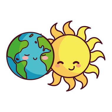 Güneş ve dünya mutlu bir şekilde eşlik eder.